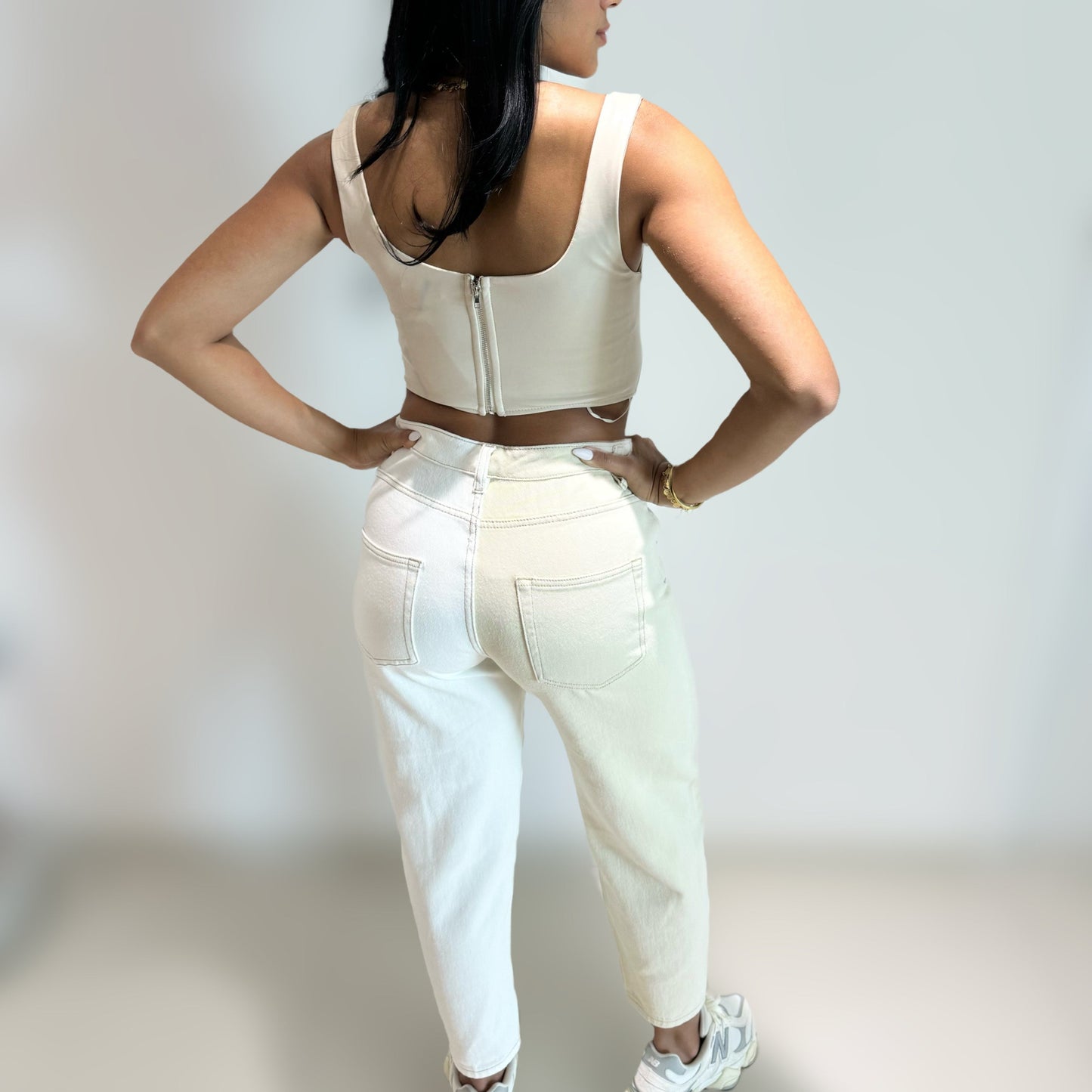 Two Colors Beige Jean