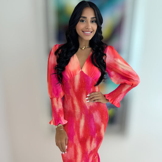 Fucsia Midi Dress