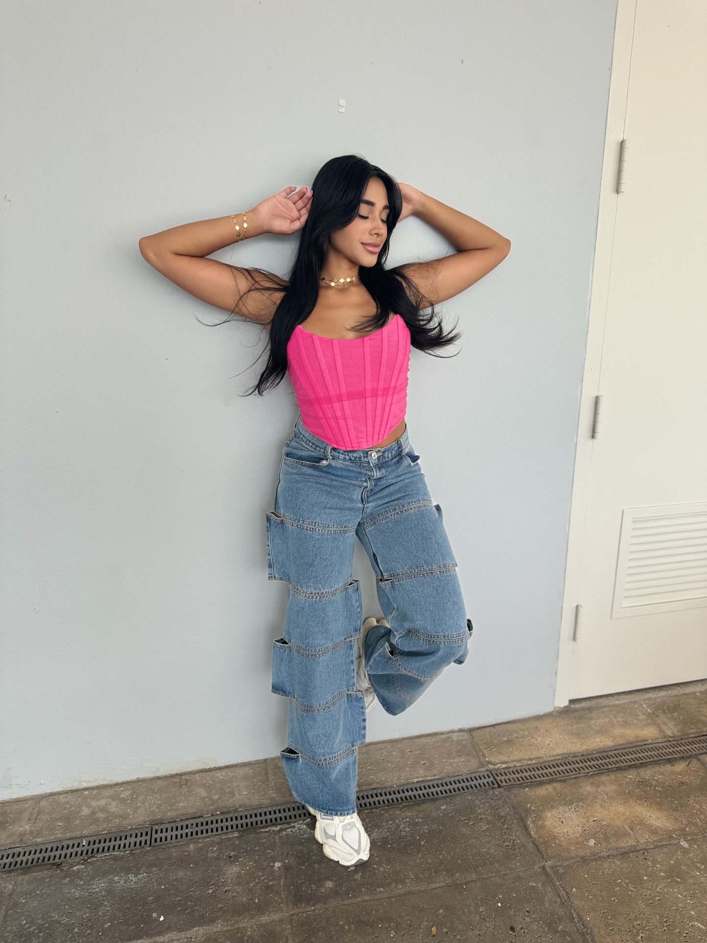 Pink Mesh Bustier